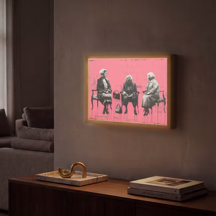 Lightbox - Wandlamp - Graffiti - Roze - Street art - Vrouwen — 2