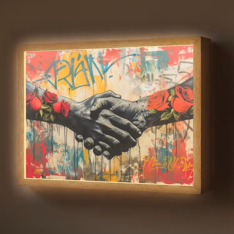 Lightbox - Wandlamp - Graffiti - Rozen - Handen - Street art — 1