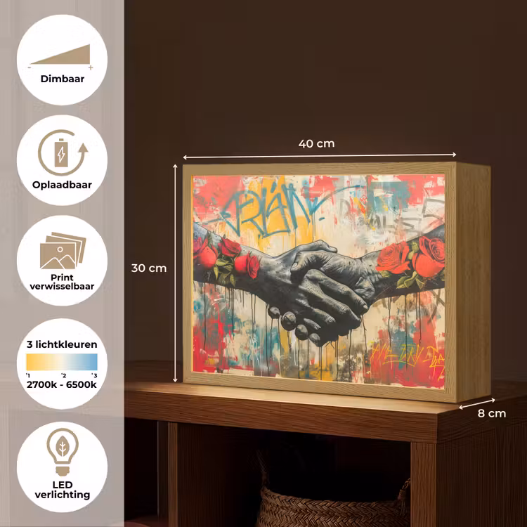 Lightbox - Wandlamp - Graffiti - Rozen - Handen - Street art — 10