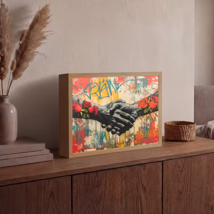 Lightbox - Wandlamp - Graffiti - Rozen - Handen - Street art — 4