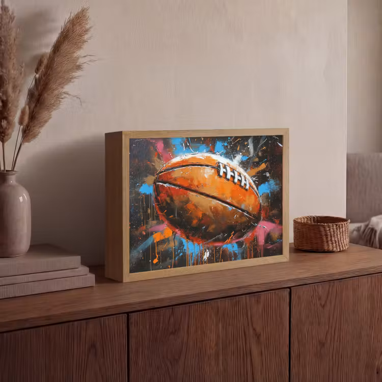 Lightbox - Wandlamp - Graffiti - Rugby - Kleurrijk - Rugbybal — 4