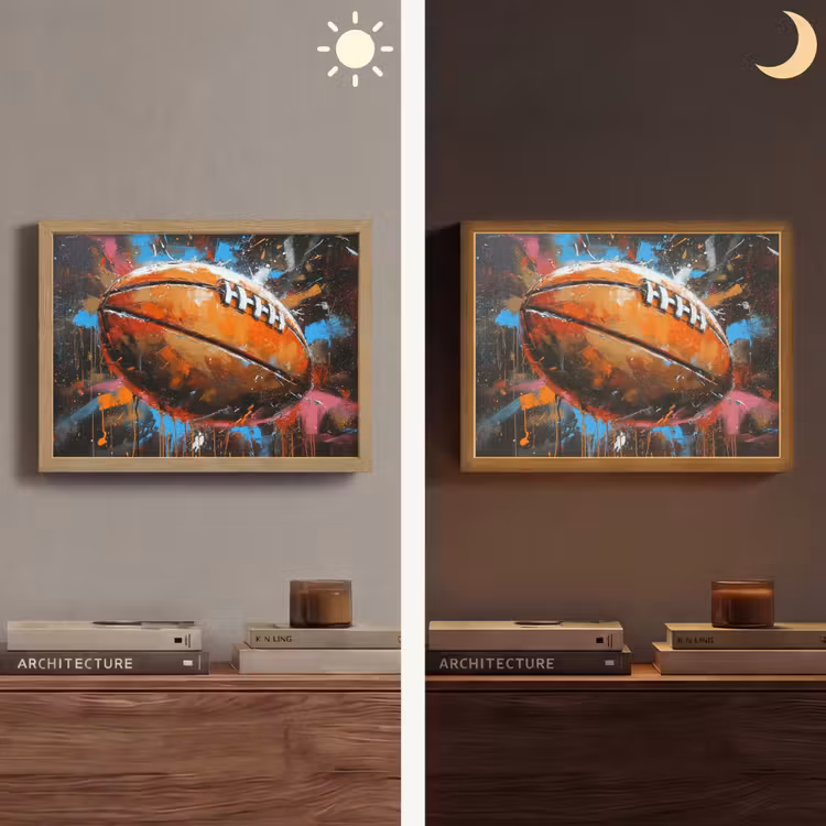 Lightbox - Wandlamp - Graffiti - Rugby - Kleurrijk - Rugbybal — 6