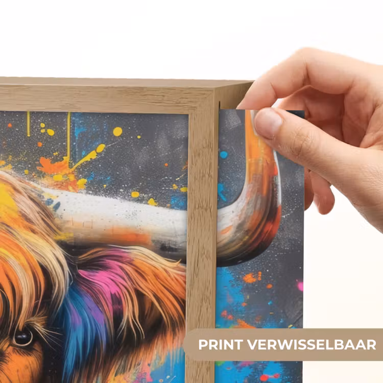 Lightbox - Wandlamp - Graffiti - Schotse hooglander - Koe - Kleurrijk — 5