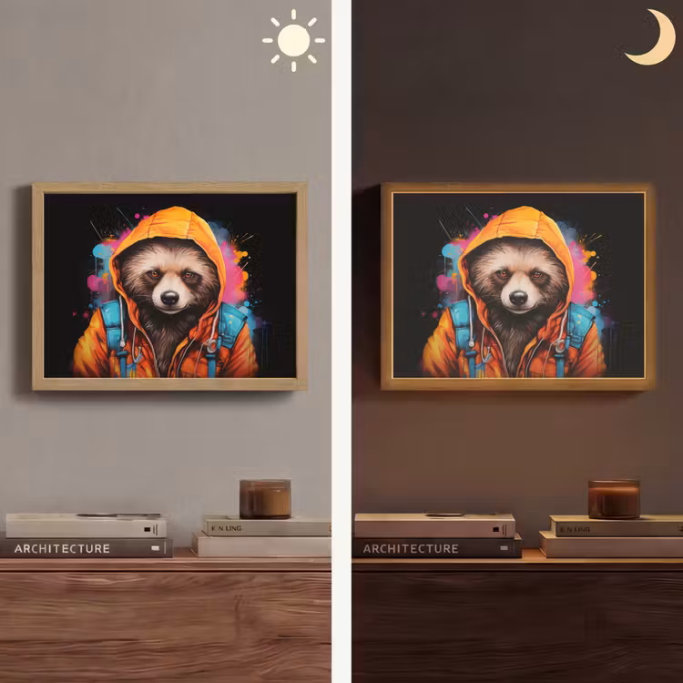 Lightbox - Wandlamp - Graffiti - Wasbeer - Jas - Zwart — 6