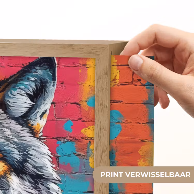 Lightbox - Wandlamp - Graffiti - Wolf - Street art - Blauw — 5