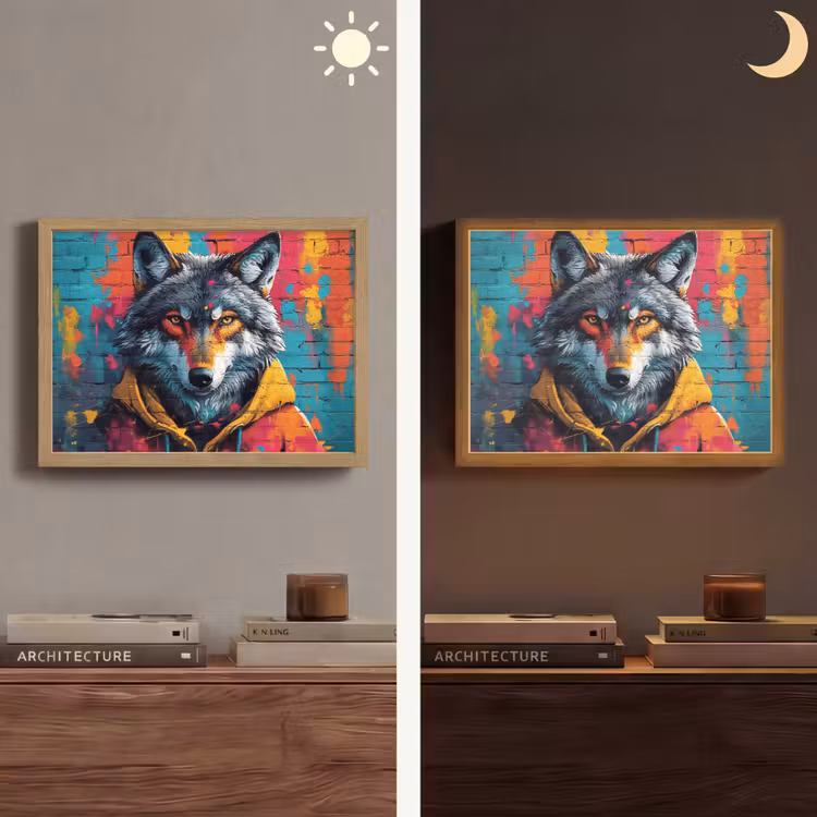 Lightbox - Wandlamp - Graffiti - Wolf - Street art - Blauw — 6
