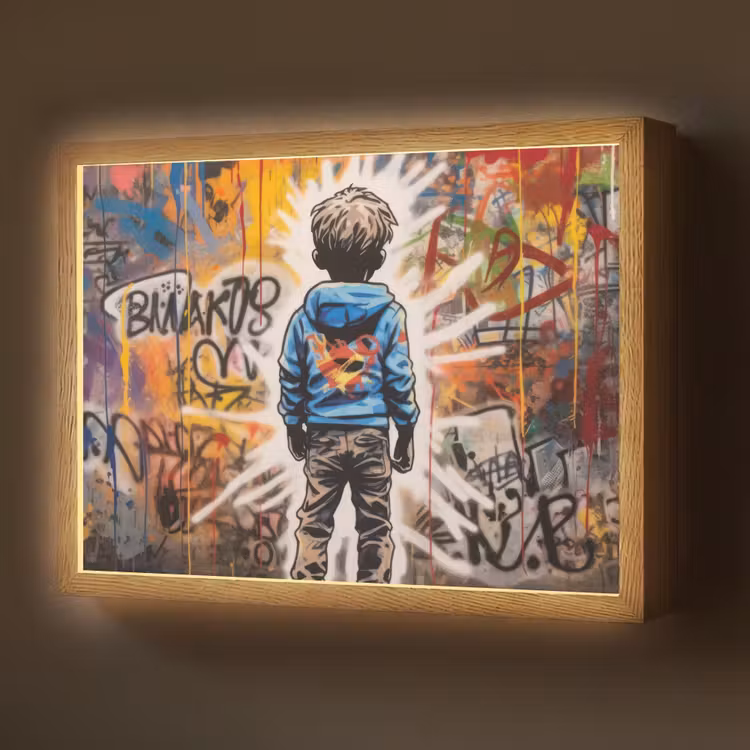 Lightbox - Wandlamp - Graffiti - Jongen - Kleuren - Street Art — 1
