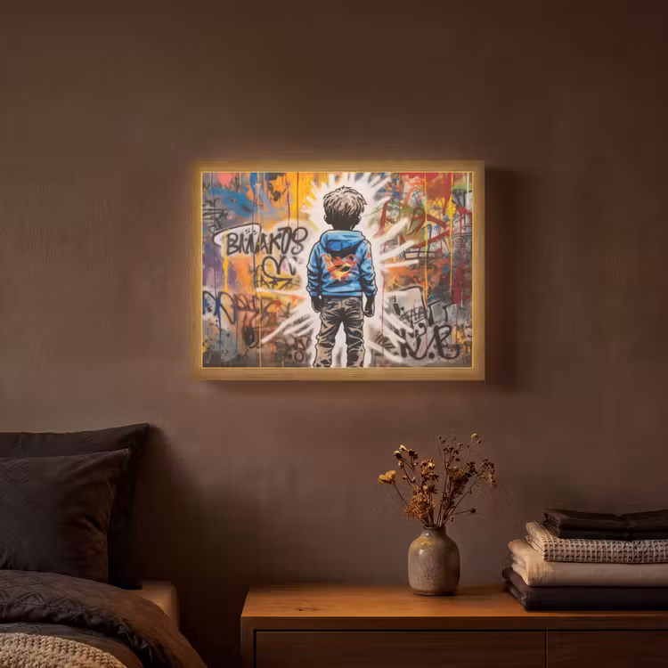 Lightbox - Wandlamp - Graffiti - Jongen - Kleuren - Street Art — 3