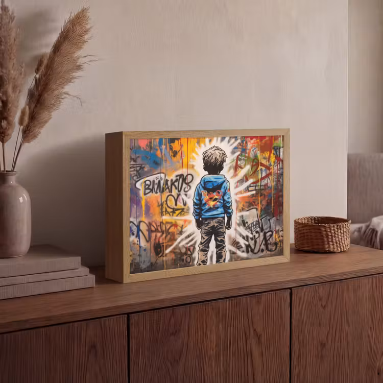 Lightbox - Wandlamp - Graffiti - Jongen - Kleuren - Street Art — 4