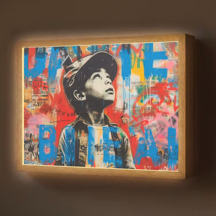 Lightbox - Wandlamp - Graffiti - Jongen - Street art - Kleuren — 1