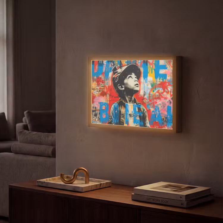 Lightbox - Wandlamp - Graffiti - Jongen - Street art - Kleuren — 2