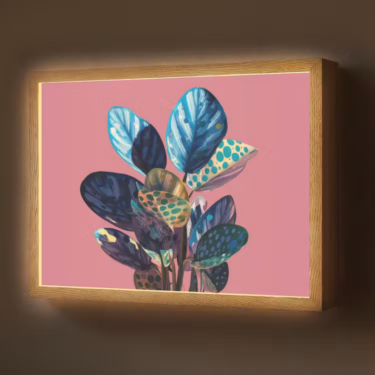 Lightbox - Wandlamp - Plant - Bladeren - Stippen - Abstract — 1