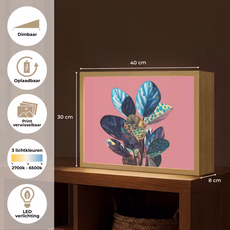 Lightbox - Wandlamp - Plant - Bladeren - Stippen - Abstract — 10