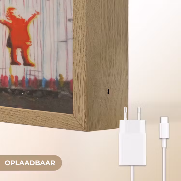 Lightbox - Wandlamp - Regen - Graffiti - Man - Banksy Style — 7