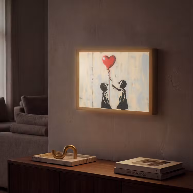 Lightbox - Wandlamp - Street art - Banksy - Ballon - Graffiti - Hart — 2