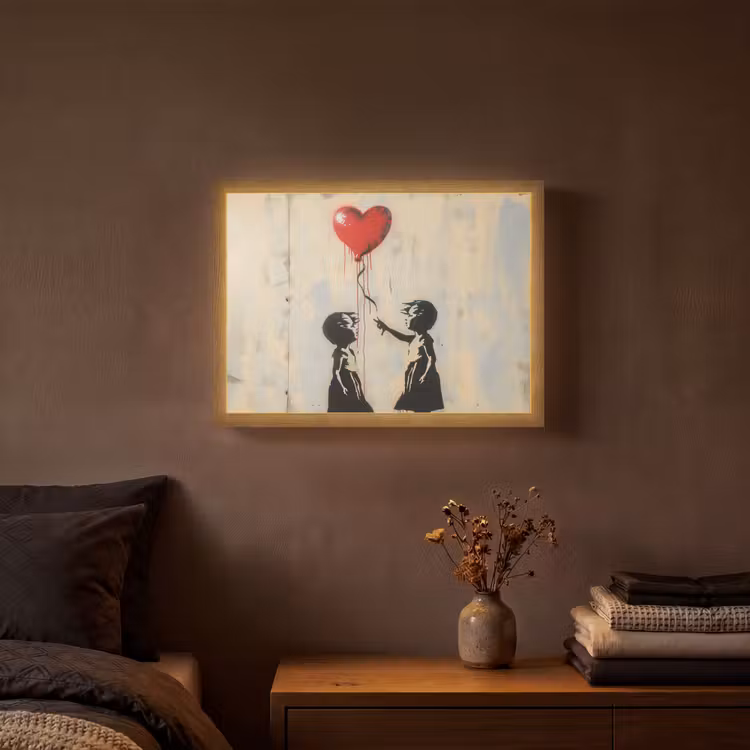 Lightbox - Wandlamp - Street art - Banksy - Ballon - Graffiti - Hart — 3