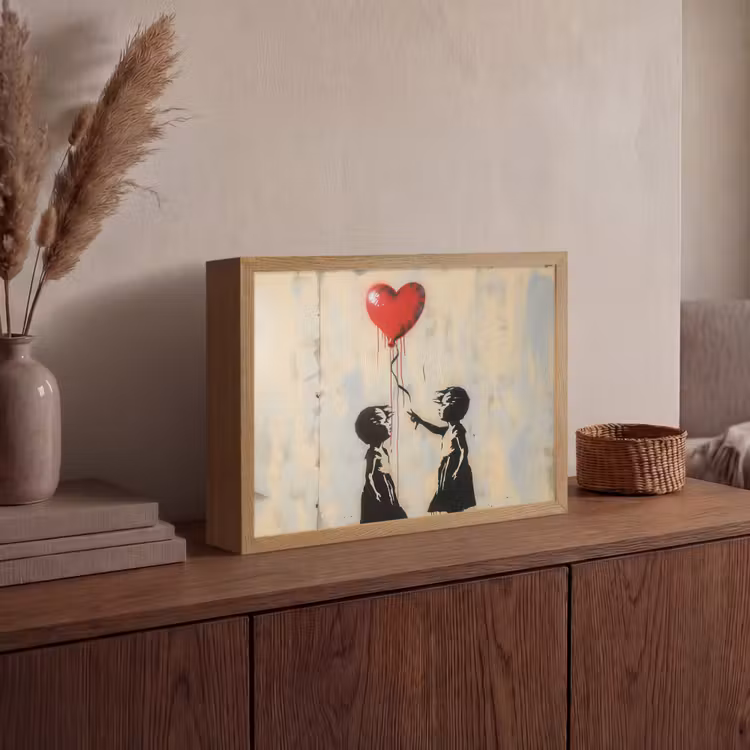 Lightbox - Wandlamp - Street art - Banksy - Ballon - Graffiti - Hart — 4
