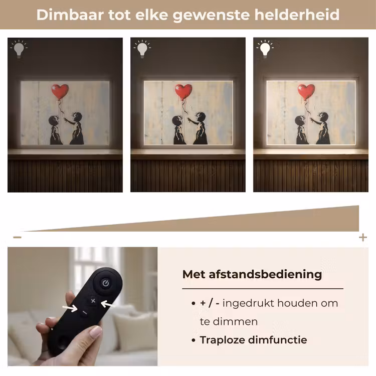 Lightbox - Wandlamp - Street art - Banksy - Ballon - Graffiti - Hart — 9