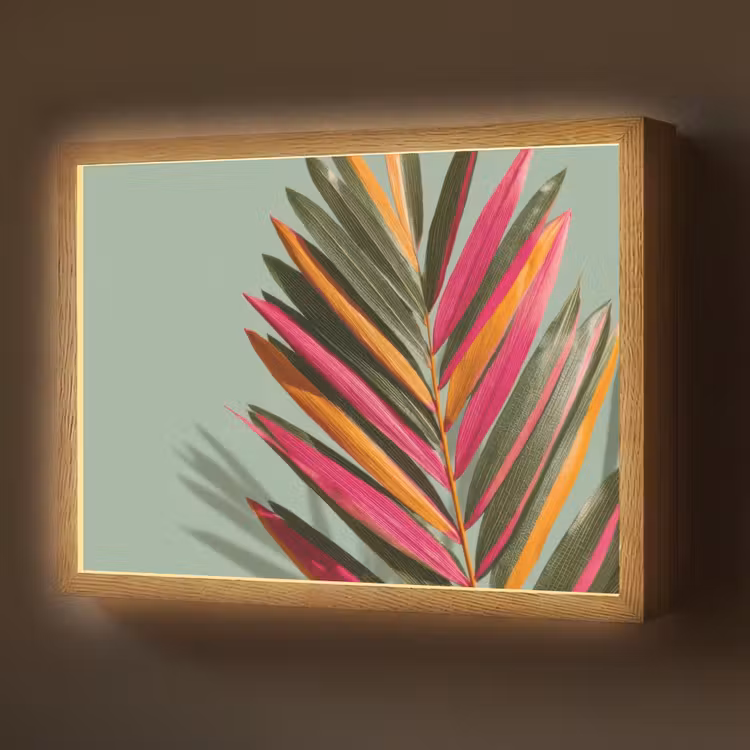 Lightbox - Wandlamp - Tak - Bladeren - Kleurrijk - Schaduw — 1