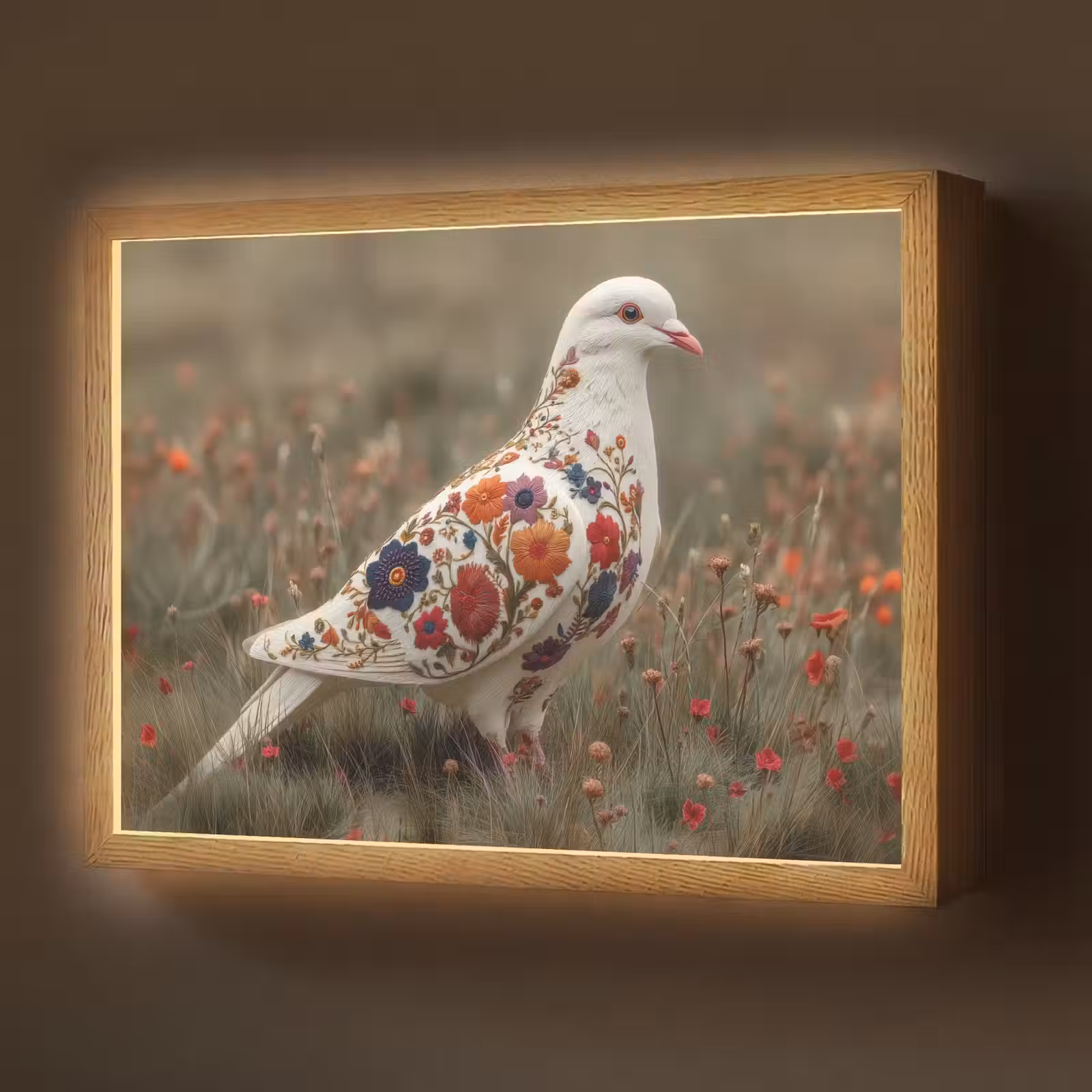 Lightbox - Wandlamp - Duif - Bloemen - Natuur — 1
