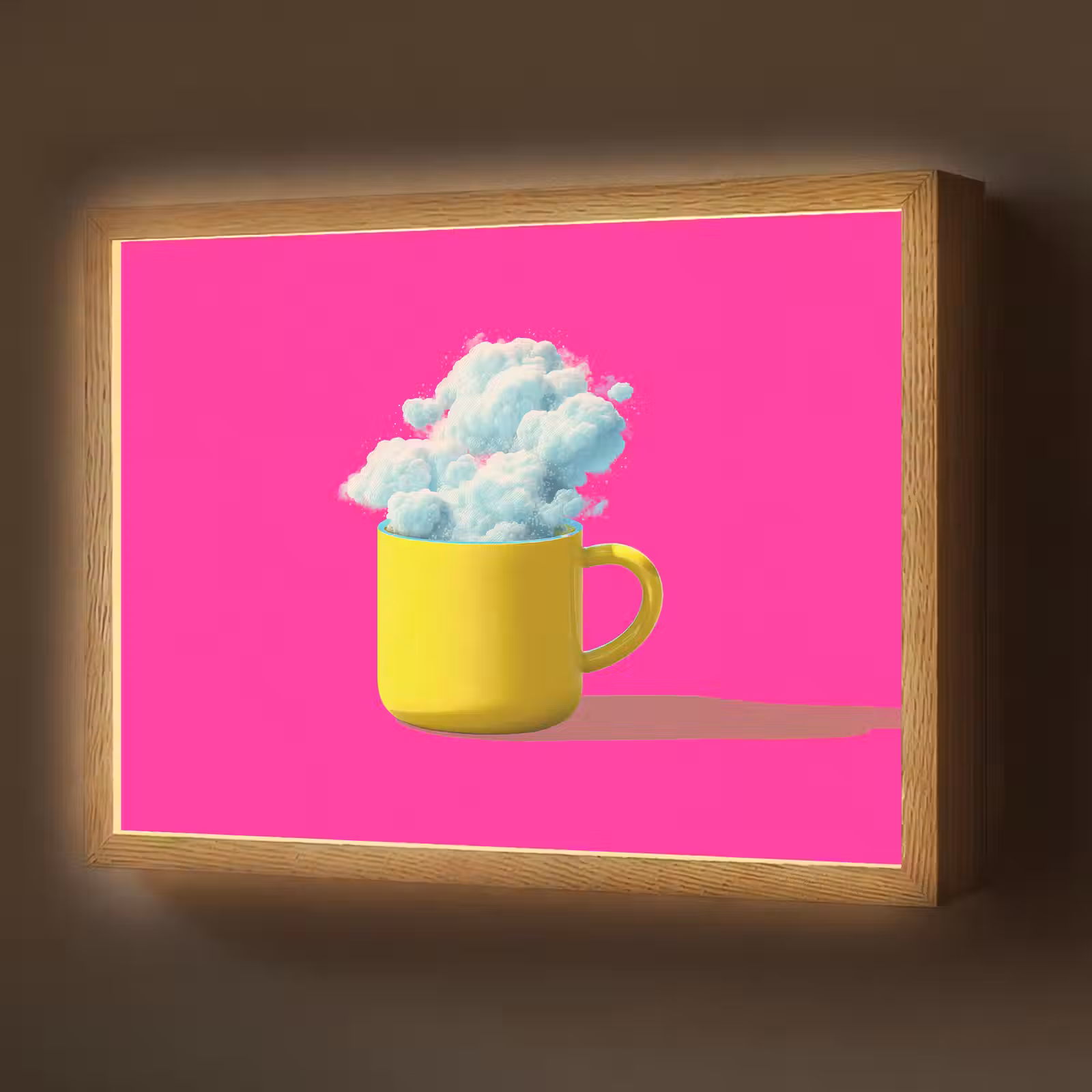 Lightbox - Wandlamp - Mok - Wolken - Roze - Minimalitisch — 1