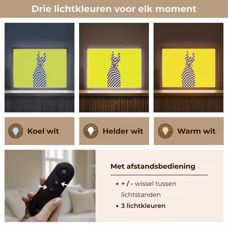 Lightbox - Wandlamp - Dobermann - Geblokt - Geel — 8