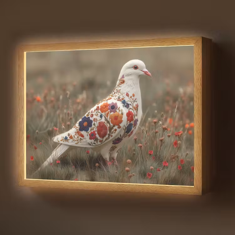 Lightbox - Wandlamp - Duif - Bloemen - Natuur — 1