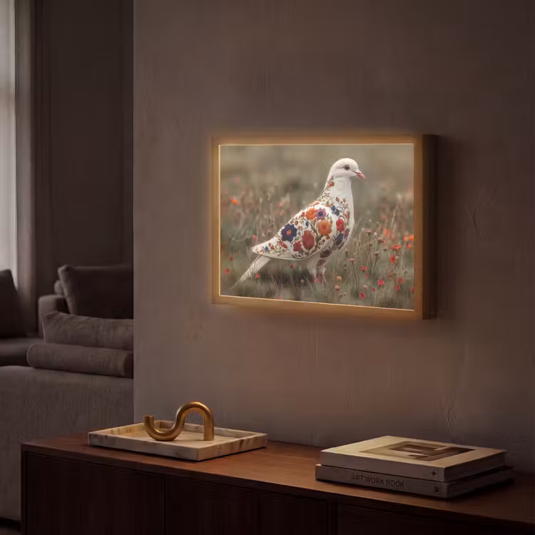 Lightbox - Wandlamp - Duif - Bloemen - Natuur — 2
