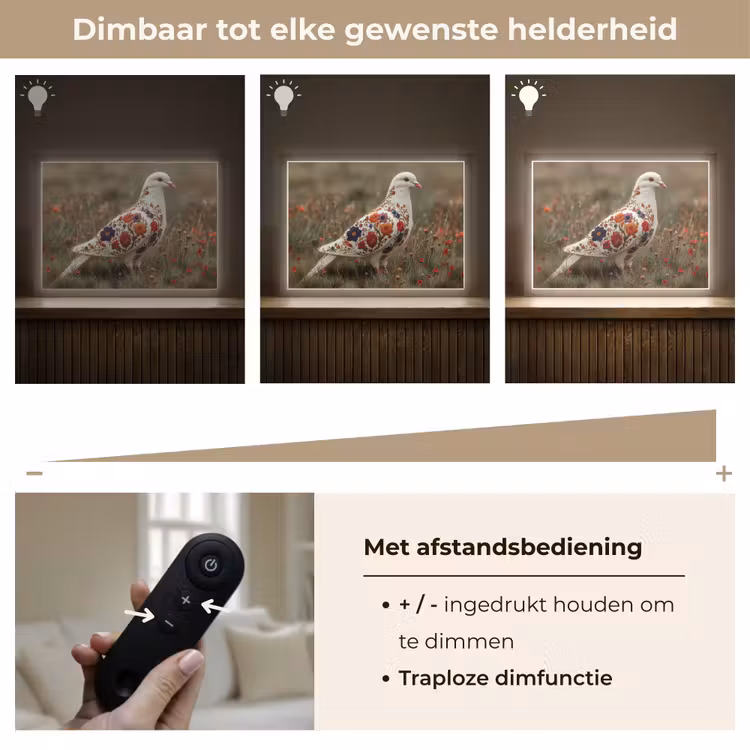 Lightbox - Wandlamp - Duif - Bloemen - Natuur — 9