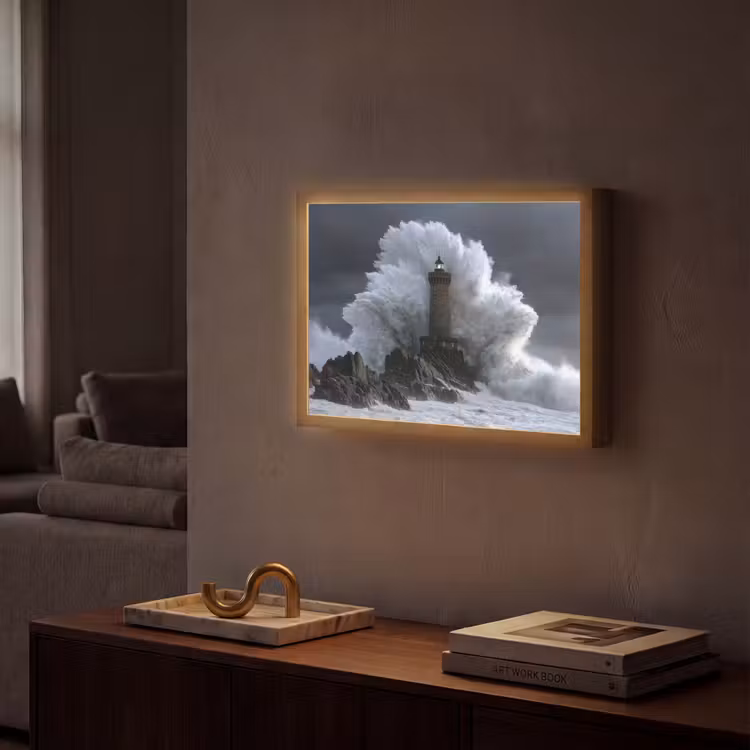 Lightbox - Wandlamp - Golf - Vuurtoren - Schuimend water — 2