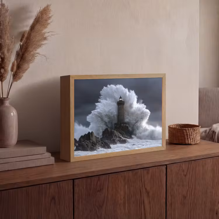 Lightbox - Wandlamp - Golf - Vuurtoren - Schuimend water — 4