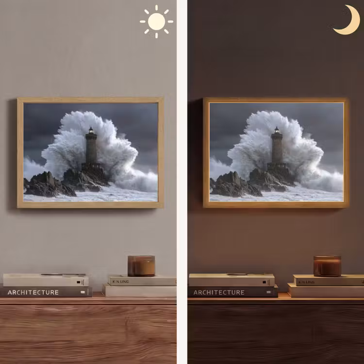 Lightbox - Wandlamp - Golf - Vuurtoren - Schuimend water — 6