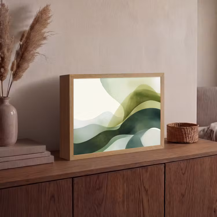 Lightbox - Wandlamp - Golven - Abstract - Lichtgroen - Sierlijk — 4