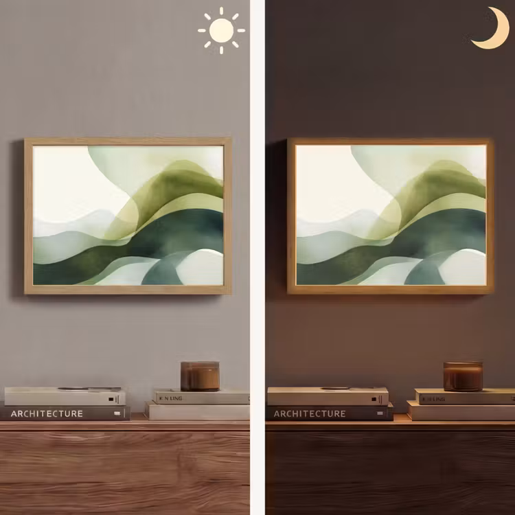 Lightbox - Wandlamp - Golven - Abstract - Lichtgroen - Sierlijk — 6