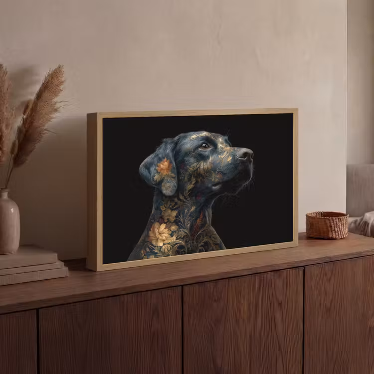 Lightbox - Wandlamp - Hond - Zwart - Bloemen — 4