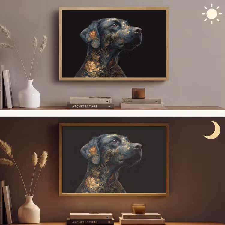 Lightbox - Wandlamp - Hond - Zwart - Bloemen — 6