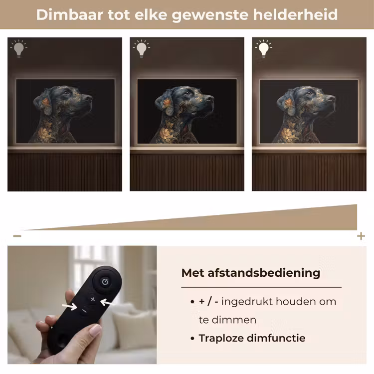 Lightbox - Wandlamp - Hond - Zwart - Bloemen — 9