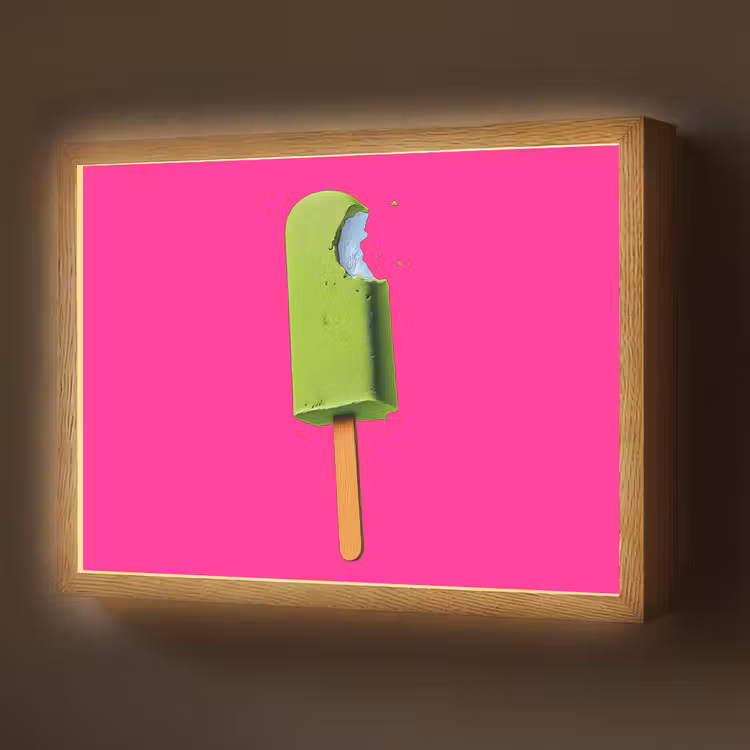 Lightbox - Wandlamp - Ijsje - Stokje - Minimalistisch - Groen — 1