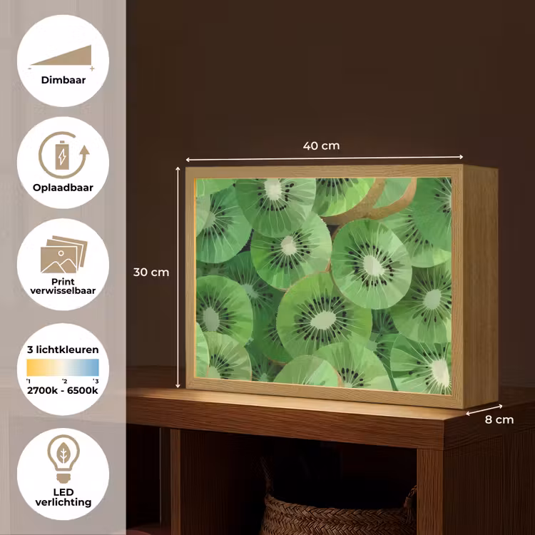 Lightbox - Wandlamp - Kiwi - Groen - Pitten — 10