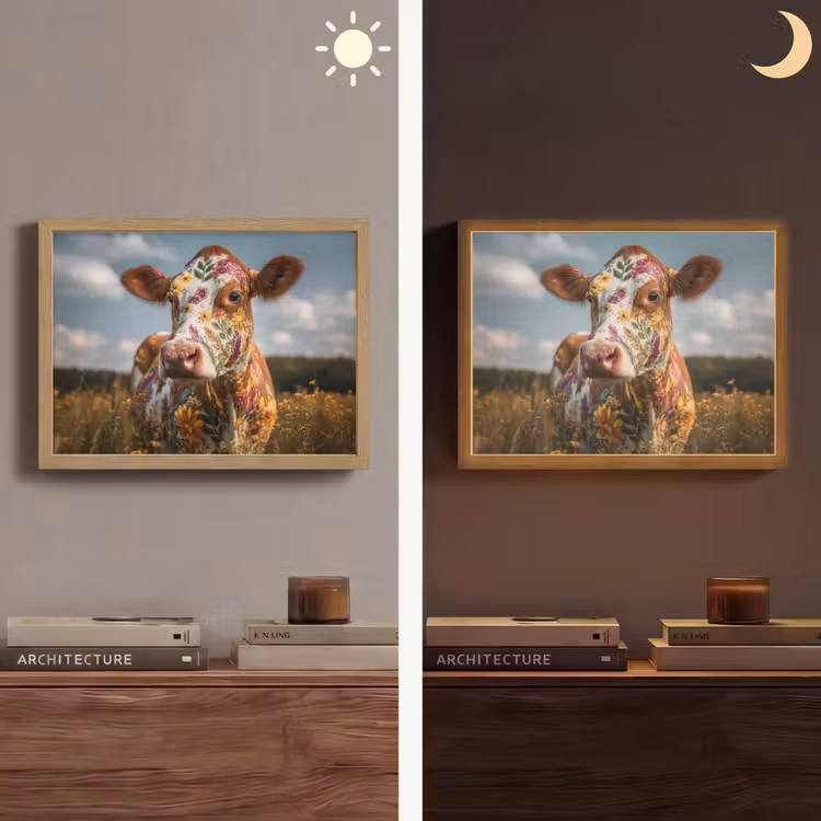 Lightbox - Wandlamp - Koe - Bloemen - Weiland — 6