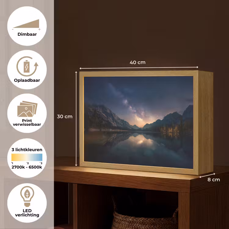 Lightbox - Wandlamp - Kristalhelder meer - Bergen - Bergen — 10
