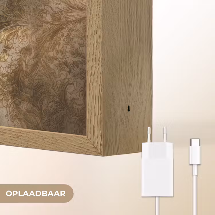 Lightbox - Wandlamp - Leeuwin - Bloemen - Wit - Goud — 7
