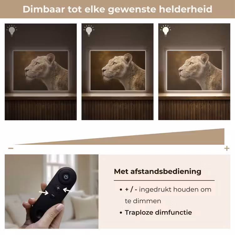 Lightbox - Wandlamp - Leeuwin - Bloemen - Wit - Goud — 9