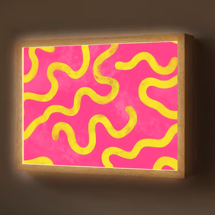 Lightbox - Wandlamp - Lijn - Geel - Abstract — 1