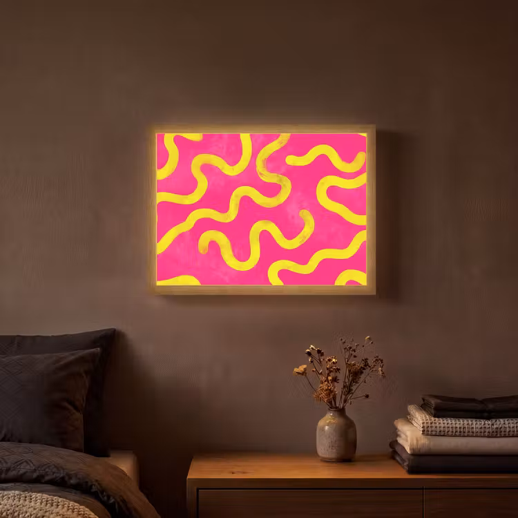 Lightbox - Wandlamp - Lijn - Geel - Abstract — 3