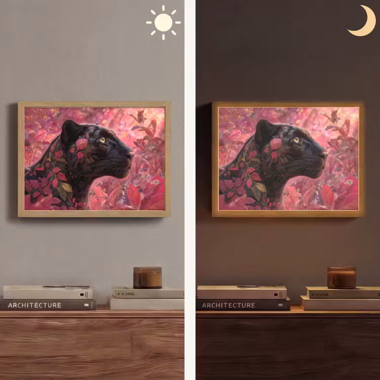 Lightbox - Wandlamp - Luipaard - Bloemen - Roze — 6
