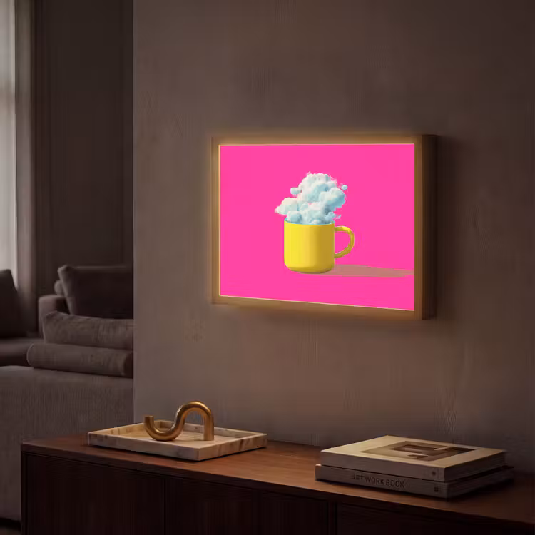 Lightbox - Wandlamp - Mok - Wolken - Roze - Minimalitisch — 2