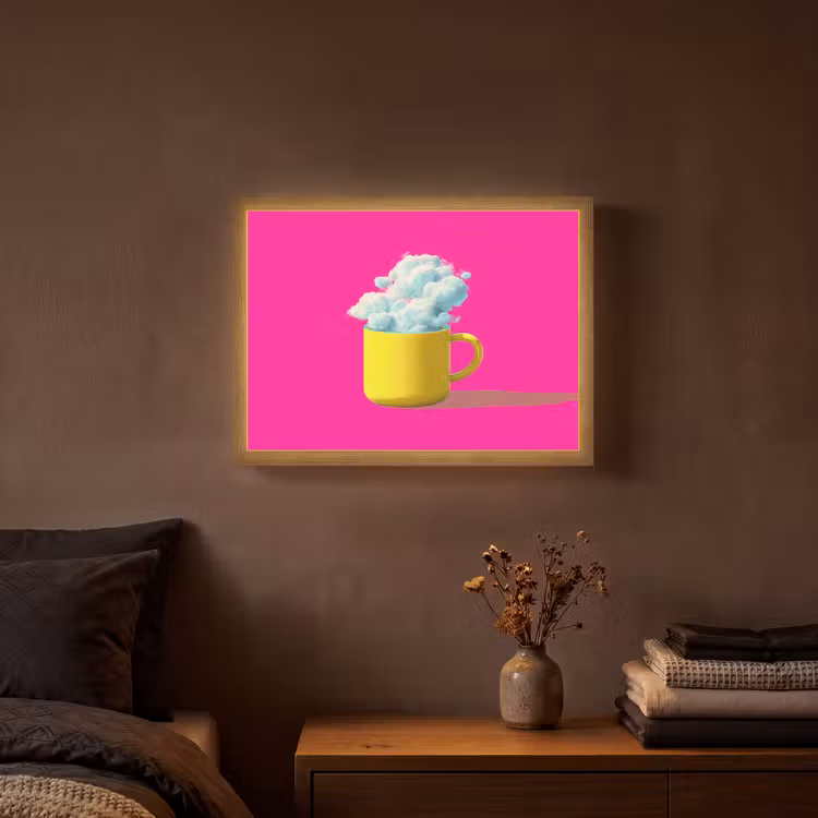 Lightbox - Wandlamp - Mok - Wolken - Roze - Minimalitisch — 3