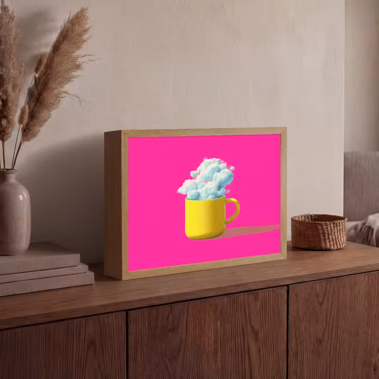 Lightbox - Wandlamp - Mok - Wolken - Roze - Minimalitisch — 4