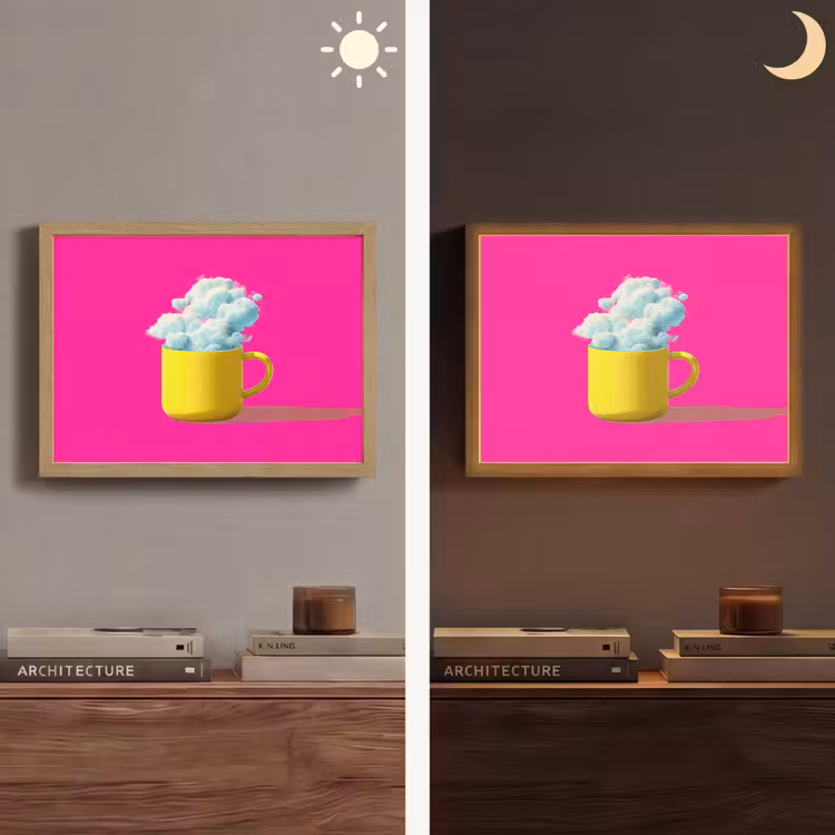 Lightbox - Wandlamp - Mok - Wolken - Roze - Minimalitisch — 6